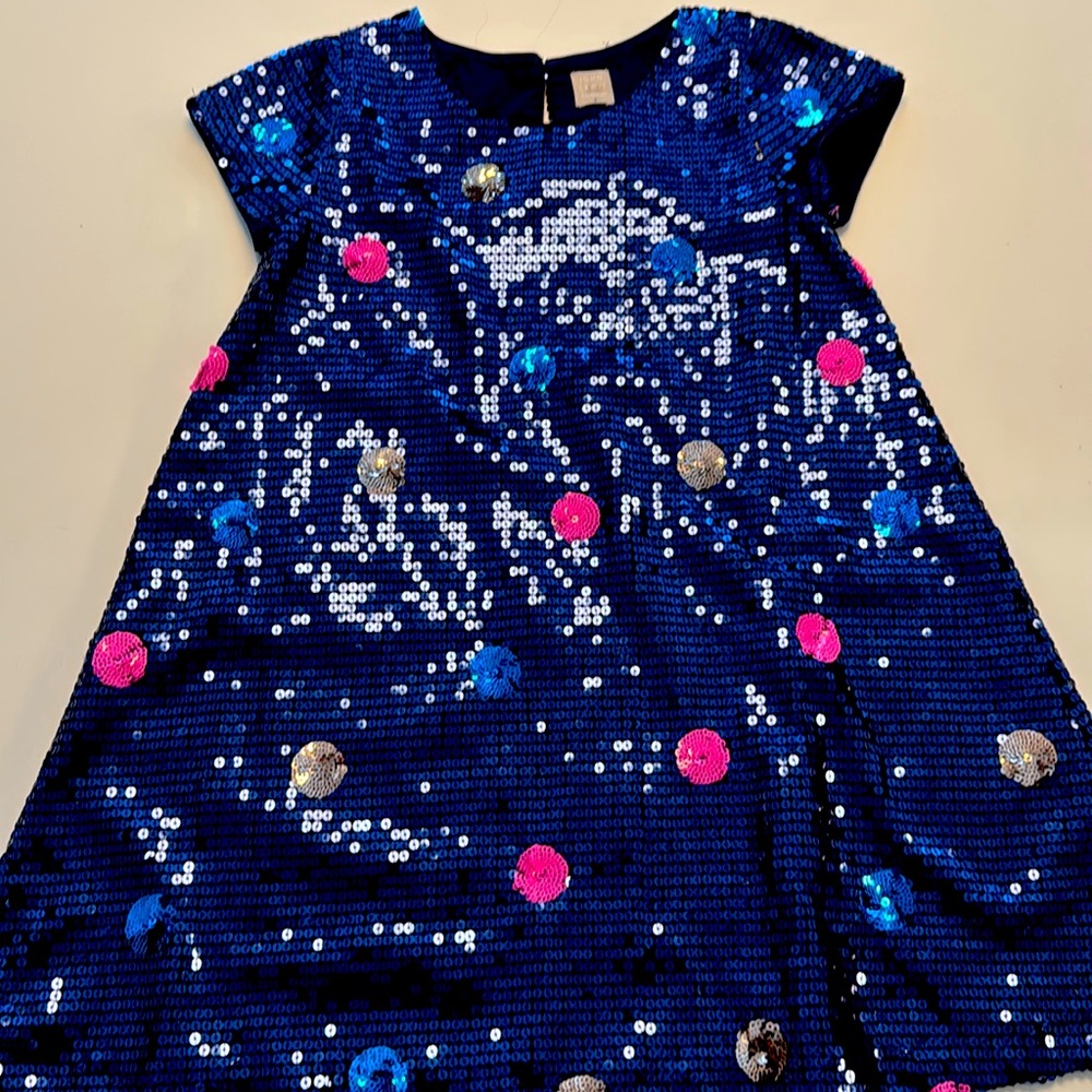 John Lewis dark blue short sleeve dress size 7 gently used
